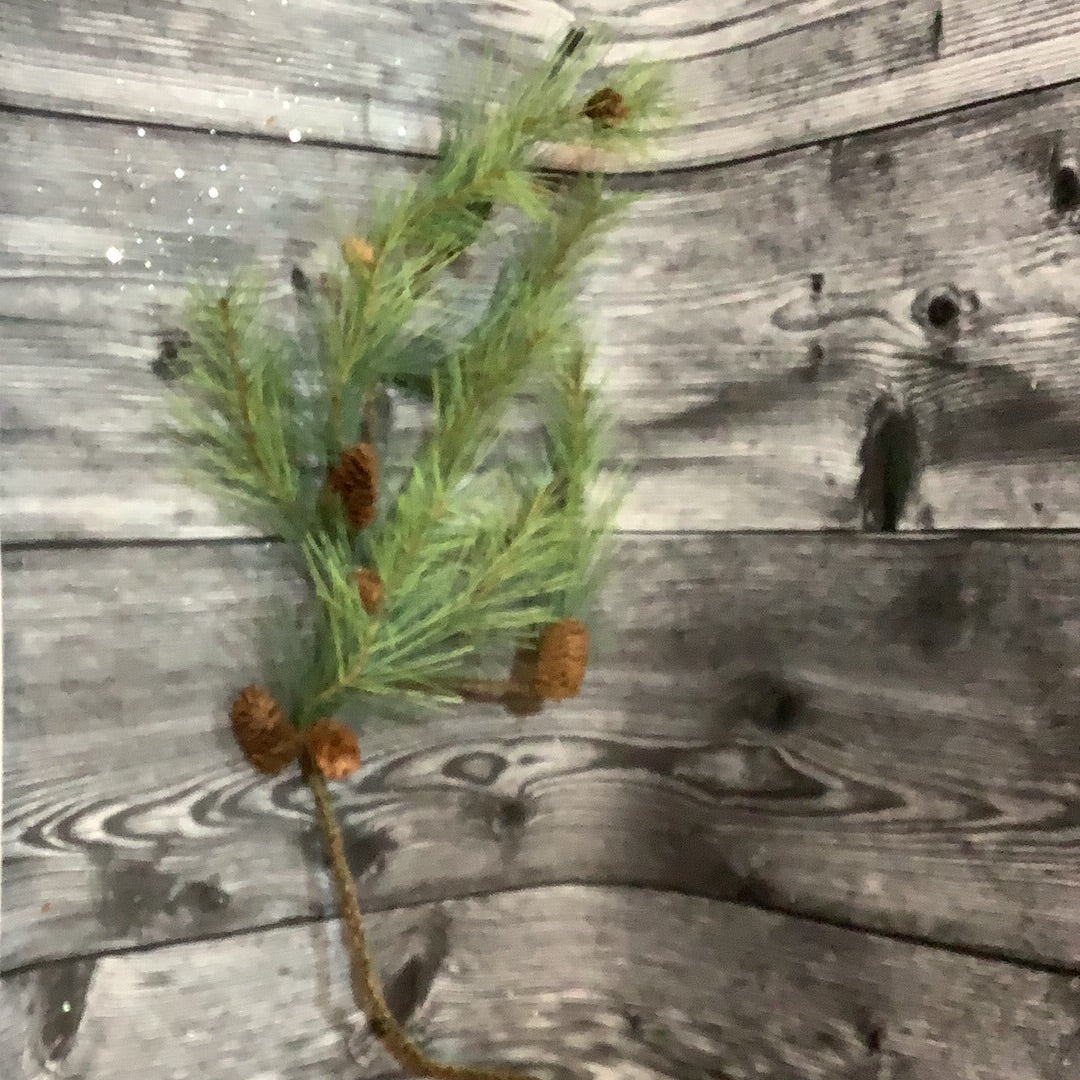K Large Pine Spray with Cones