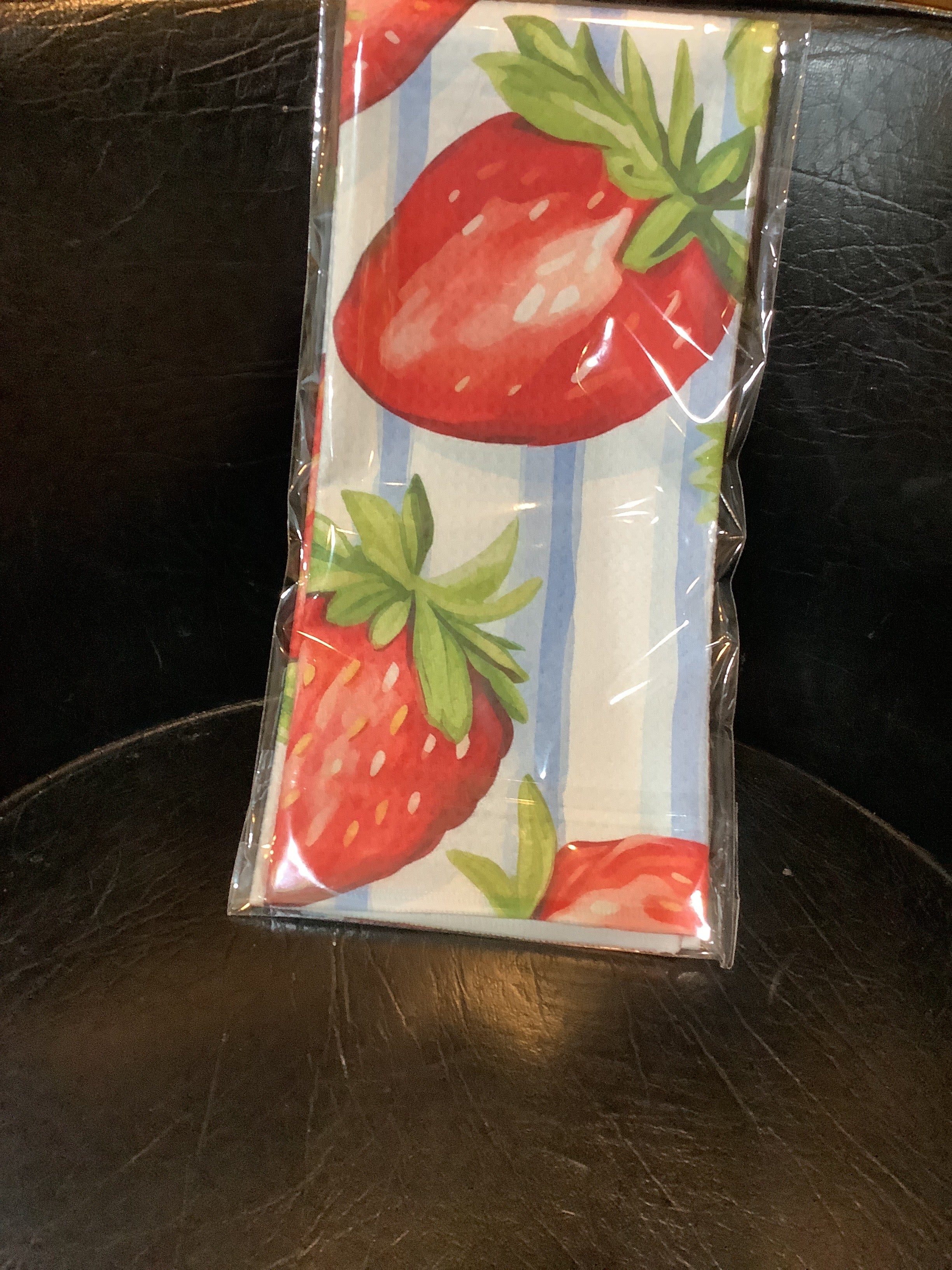 K-strawberries & Stripes waffle weave kitchen towels, canary roads