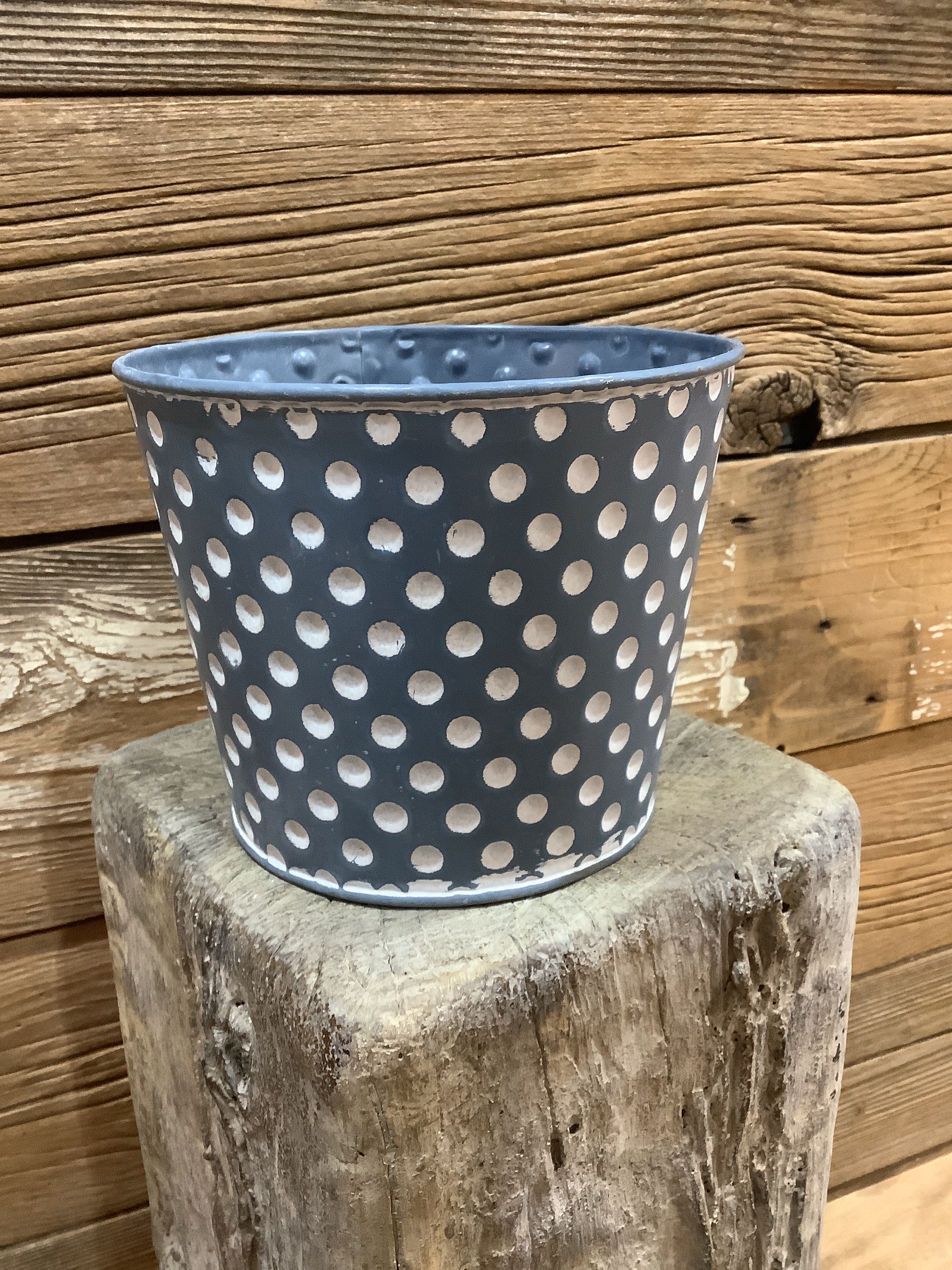 Large Blue Metal Planter