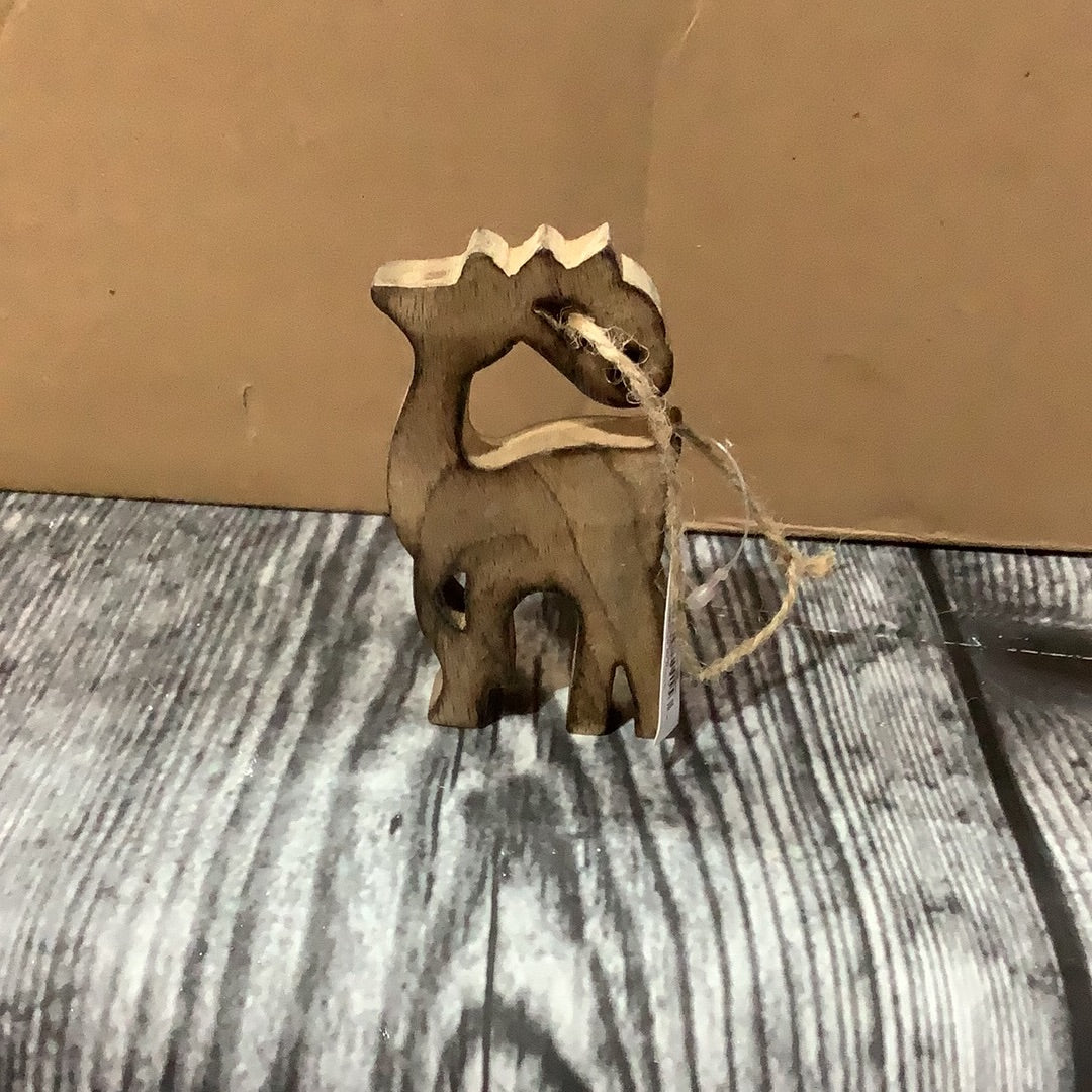 K Wooden Reindeer Ornament
