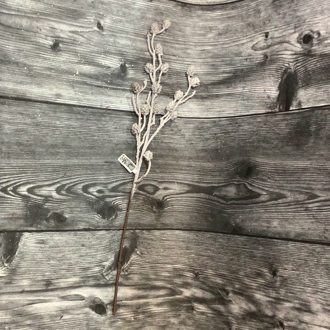 K 30” Snowed Pine Cone Spray