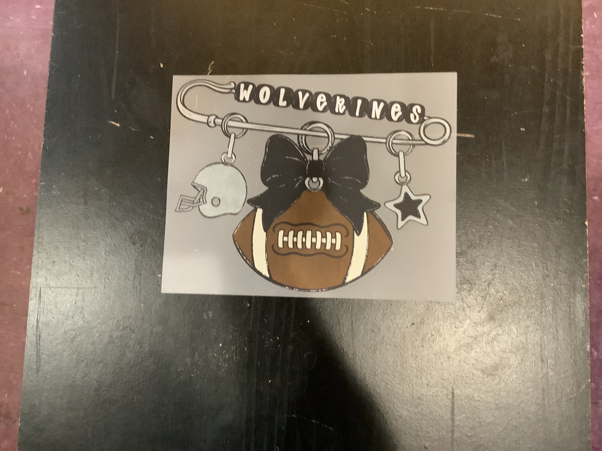 K wolverines football keychain