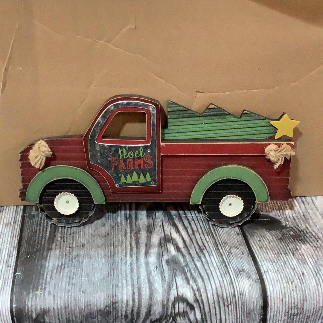K Red Truck with Christmas Tree