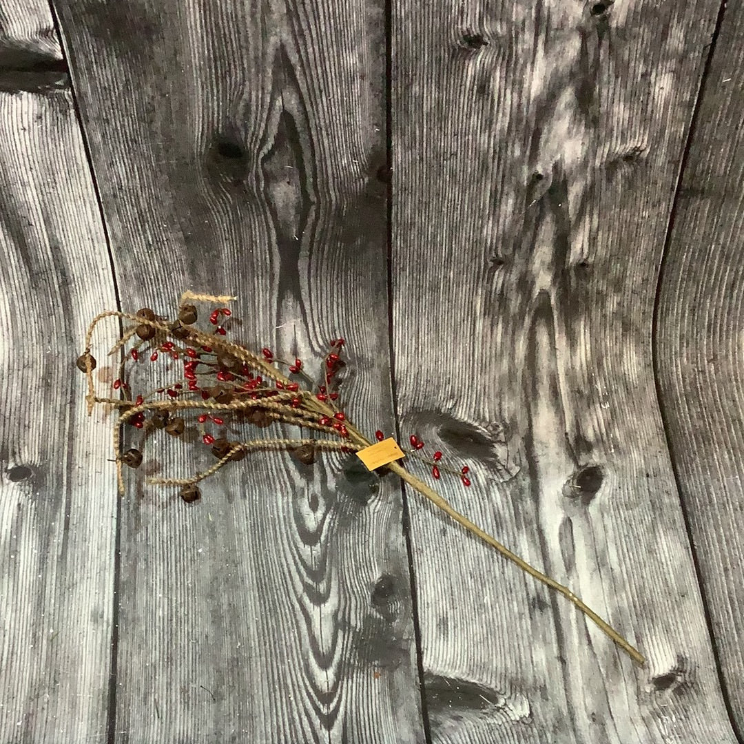 K 32” Jute Bell Berry Spray