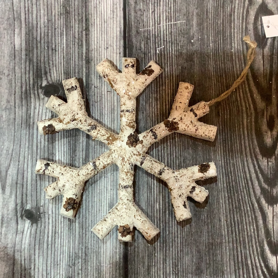 K Lg Wood Snowflake Ornament