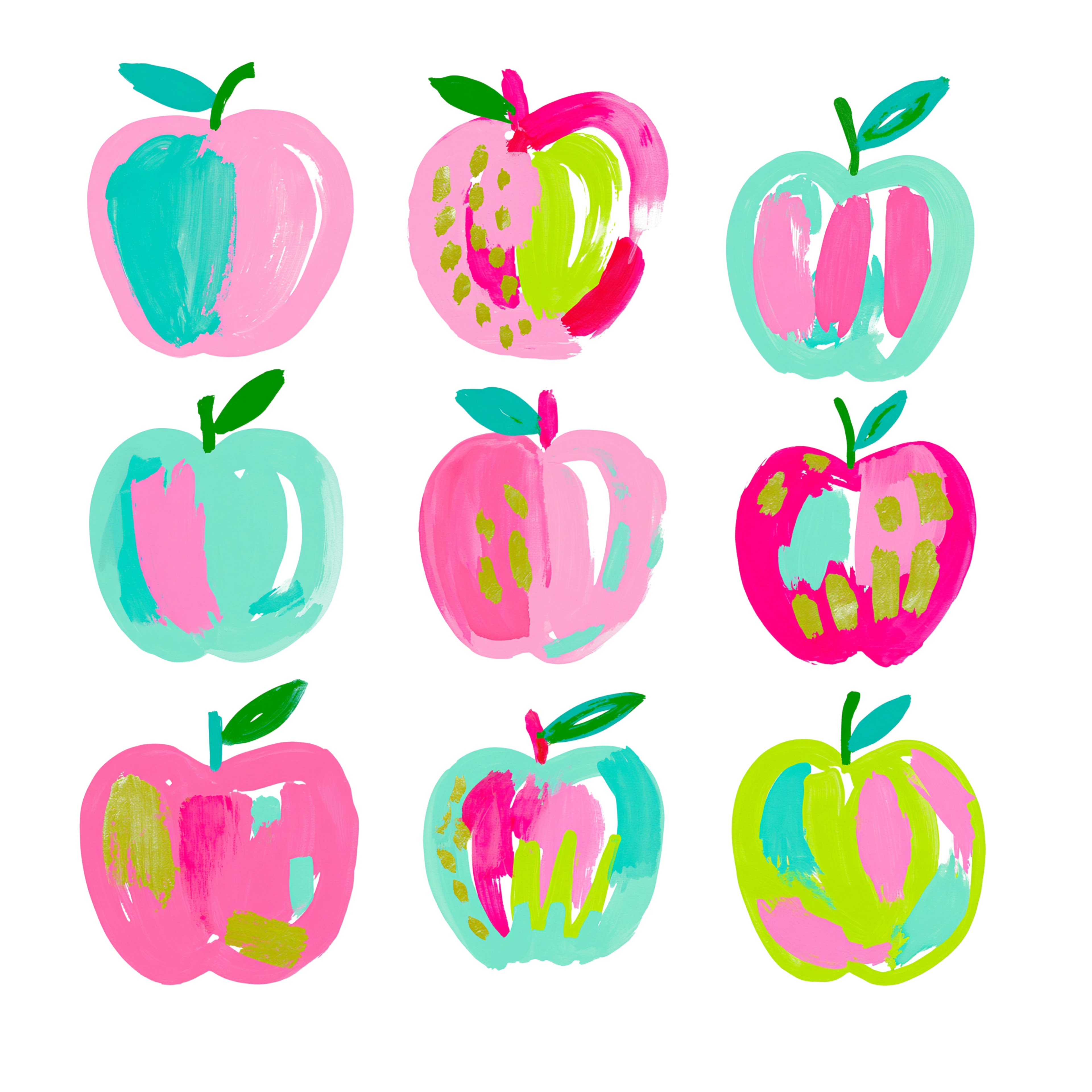 Retro Paintbrush Apple Graphic