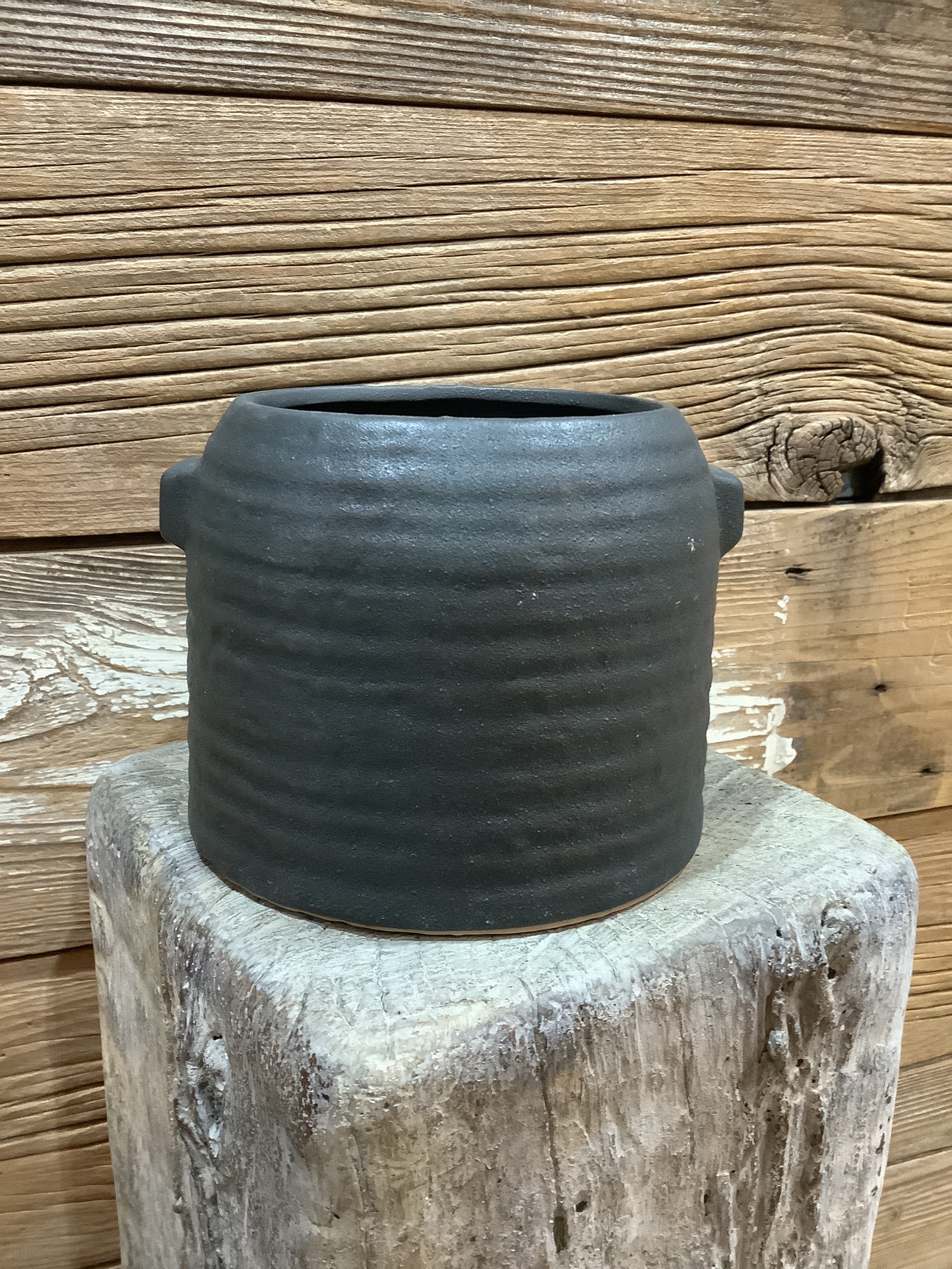K Black Ceramic Planter