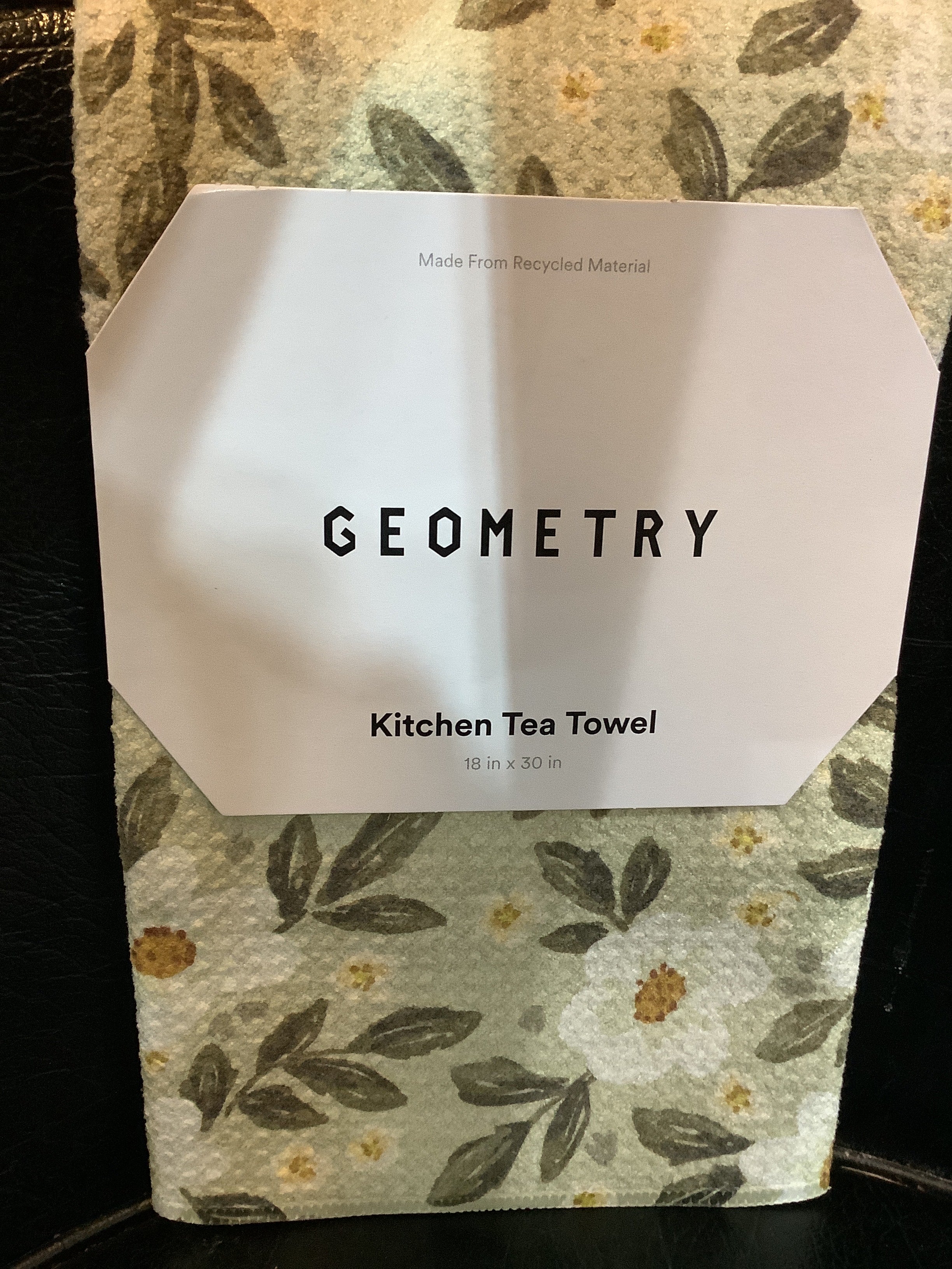 K-Green floral geometry tea towel