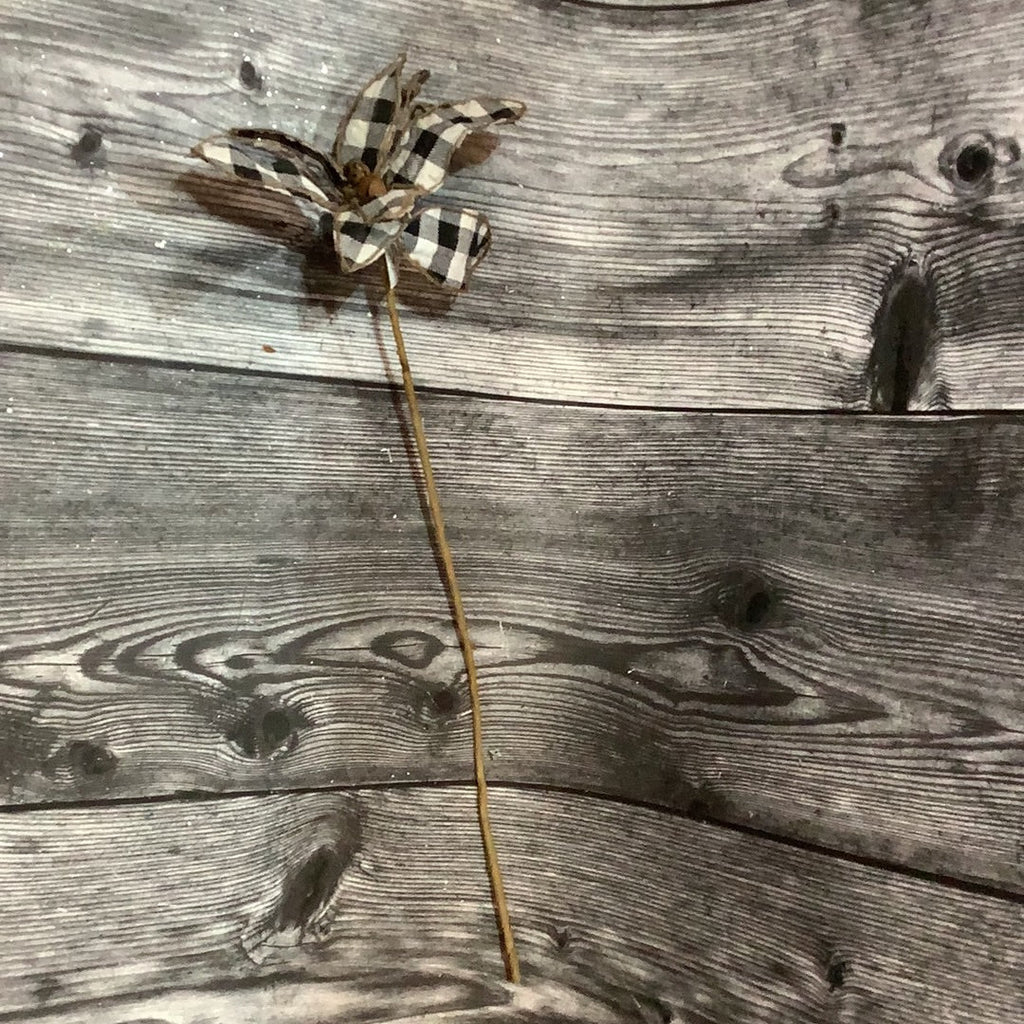 K 30” Plaid Poinsettia Stem