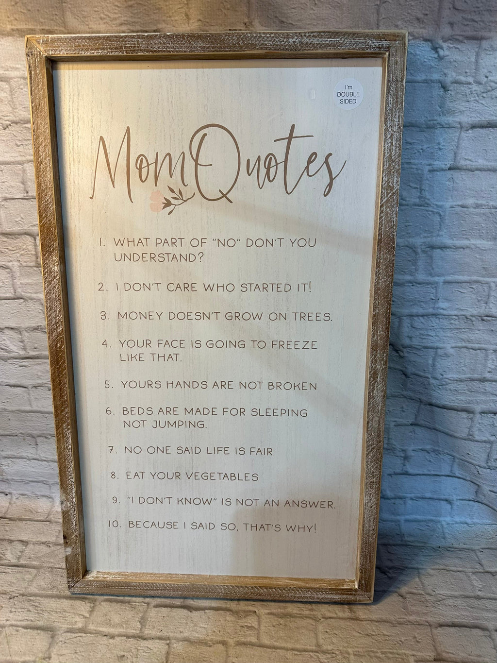 K Double Sided Mom Sign