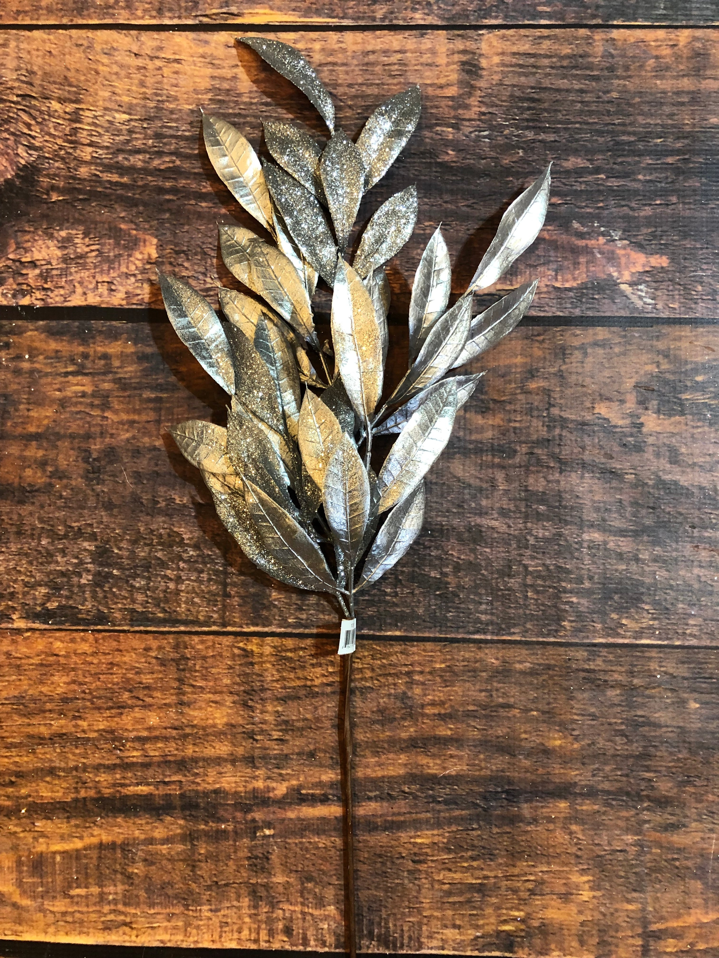 K Silver Leaf with Glitter