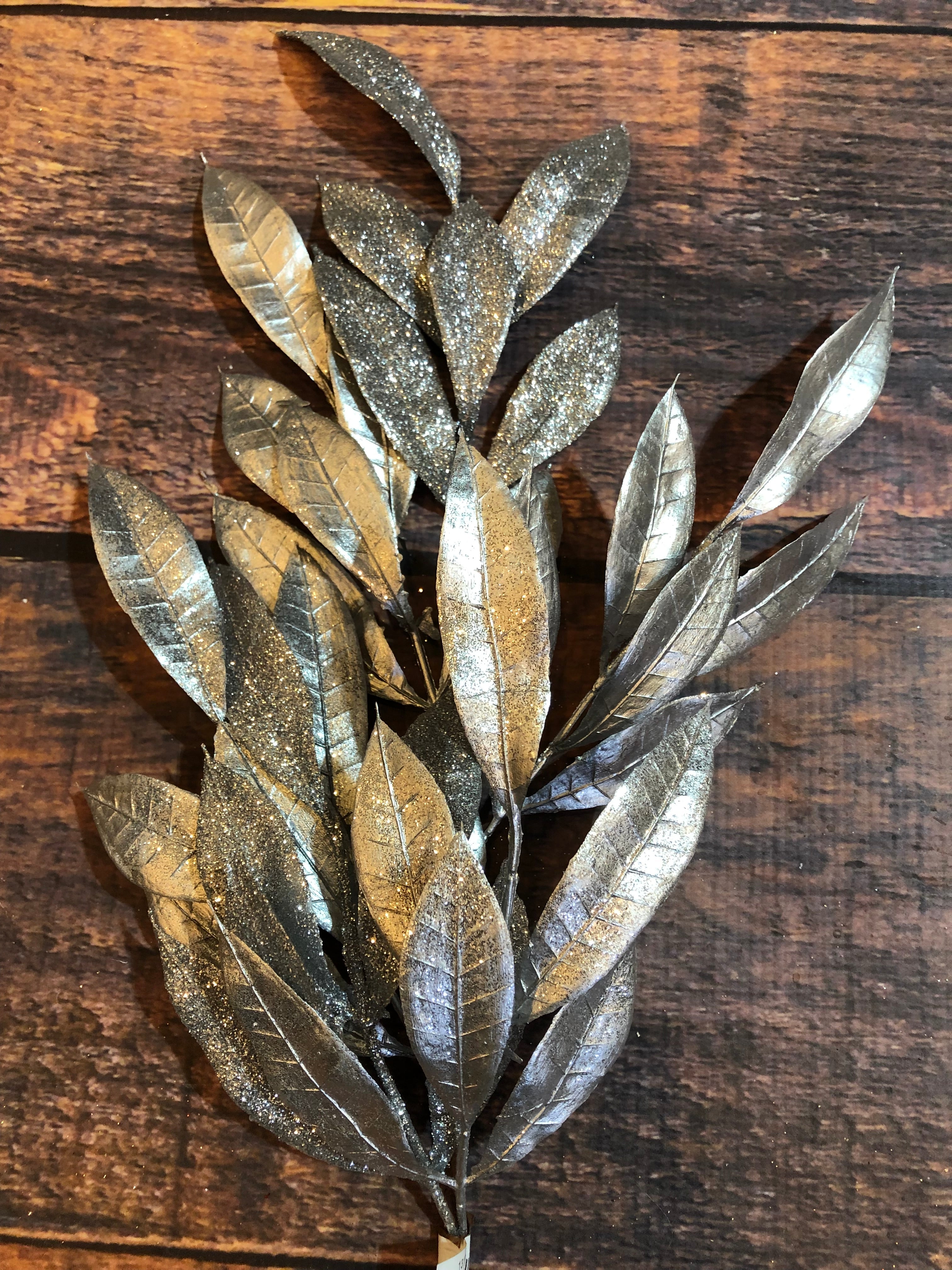 K Silver Leaf with Glitter