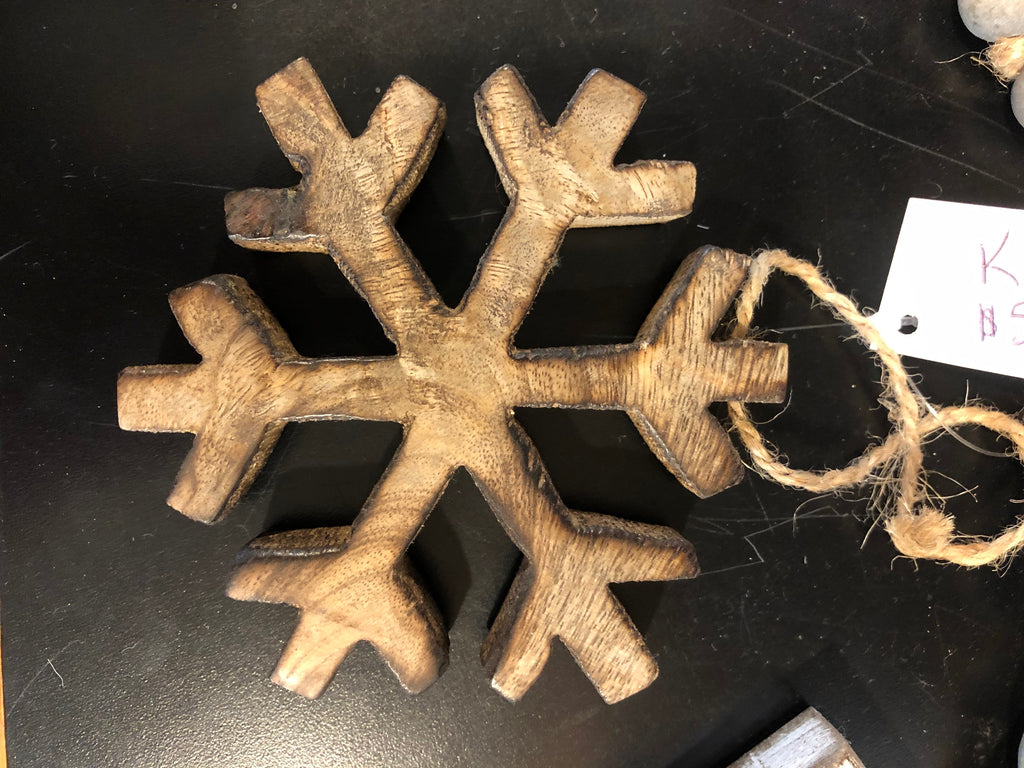 K Wooden Snowflake Ornament-Small