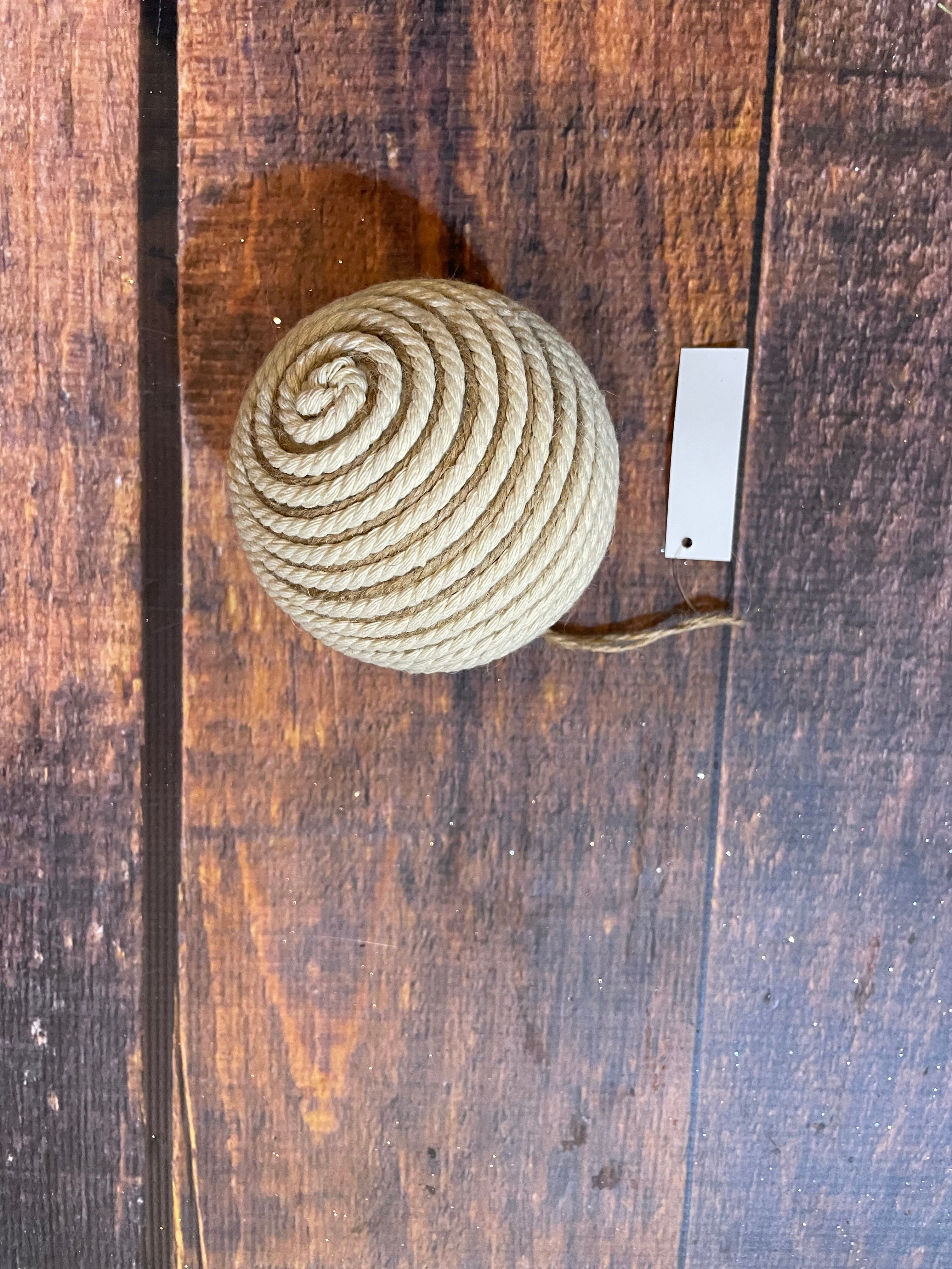 K Twine Ornament-Tan/White