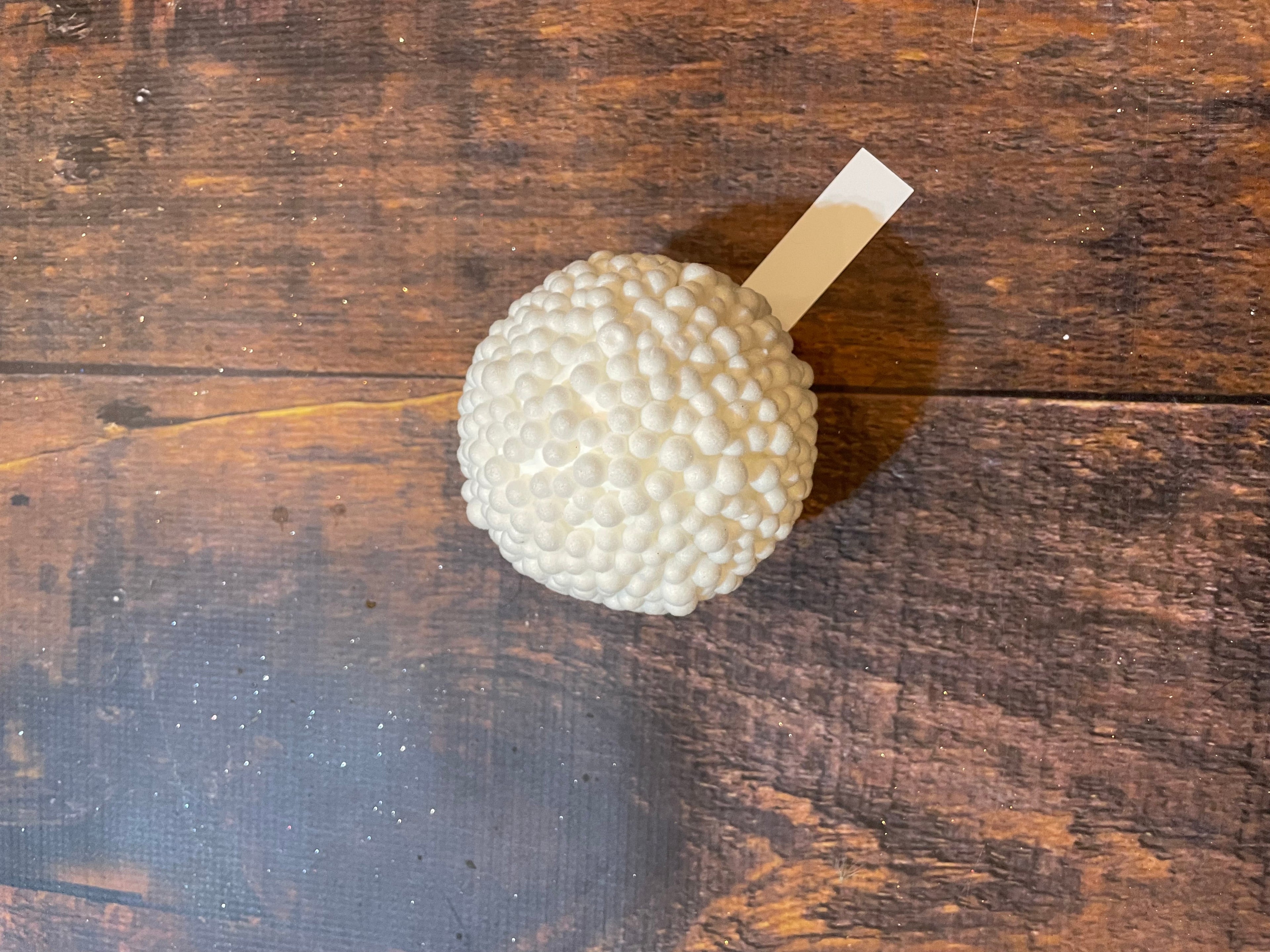 K White Snowball Ornament
