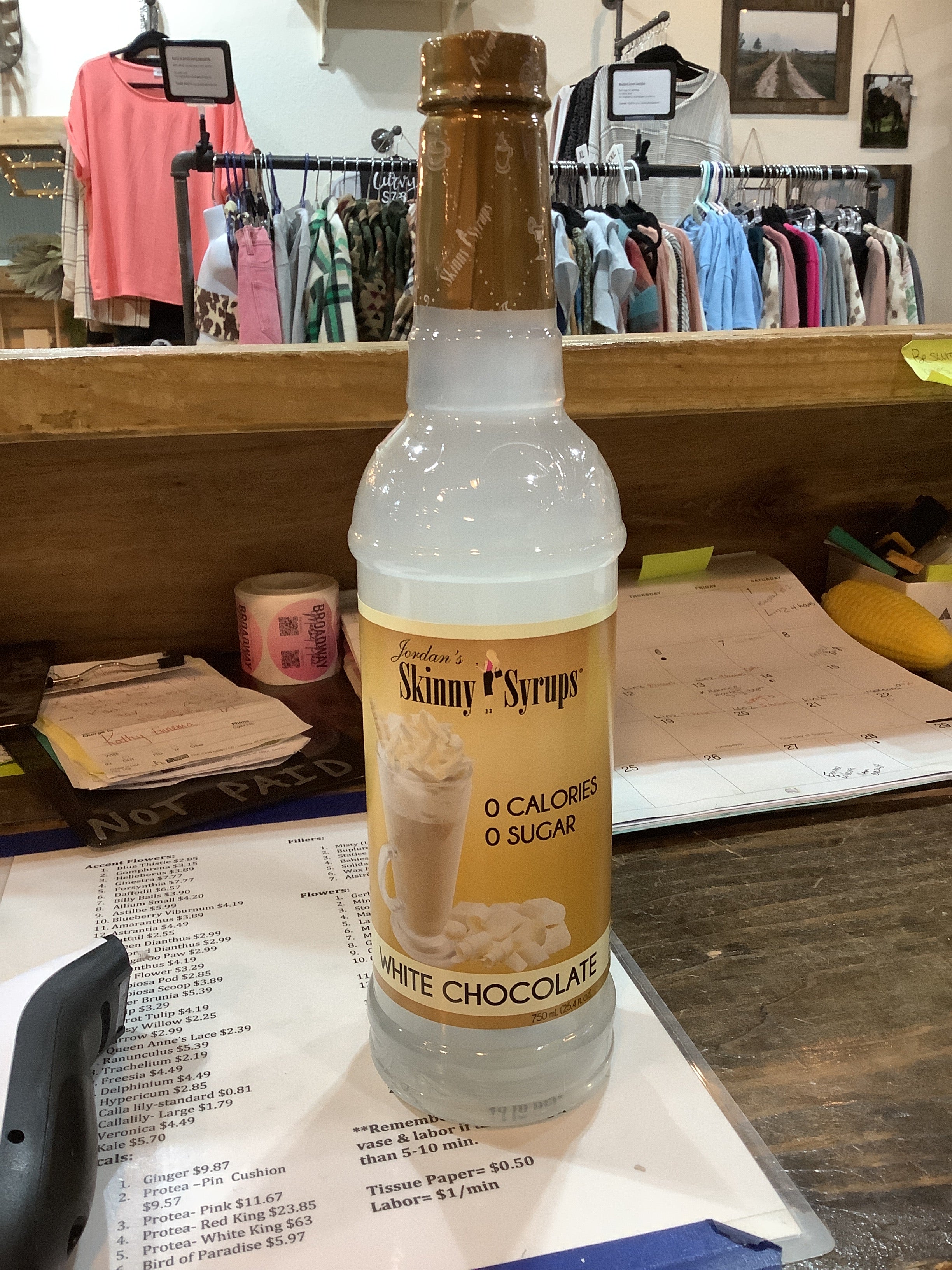 K white chocolate skinny syrup