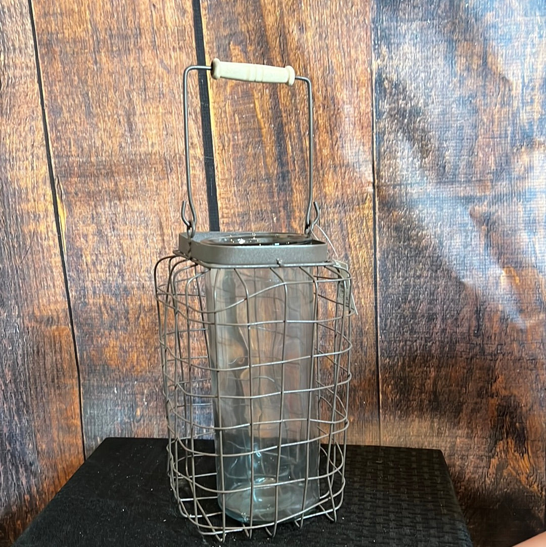 K Metal Candle Holder with Glass