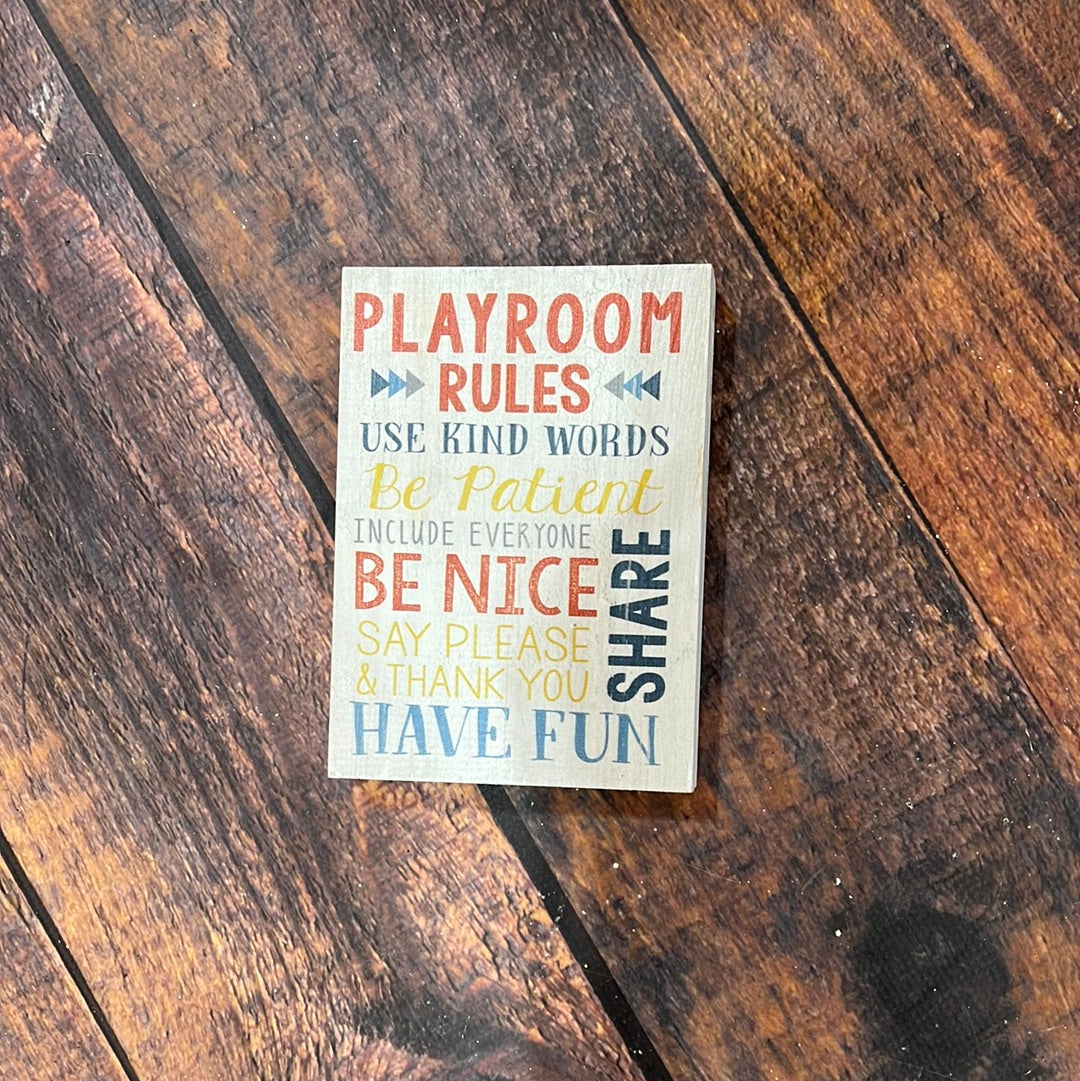 K Playroom Rules Sign