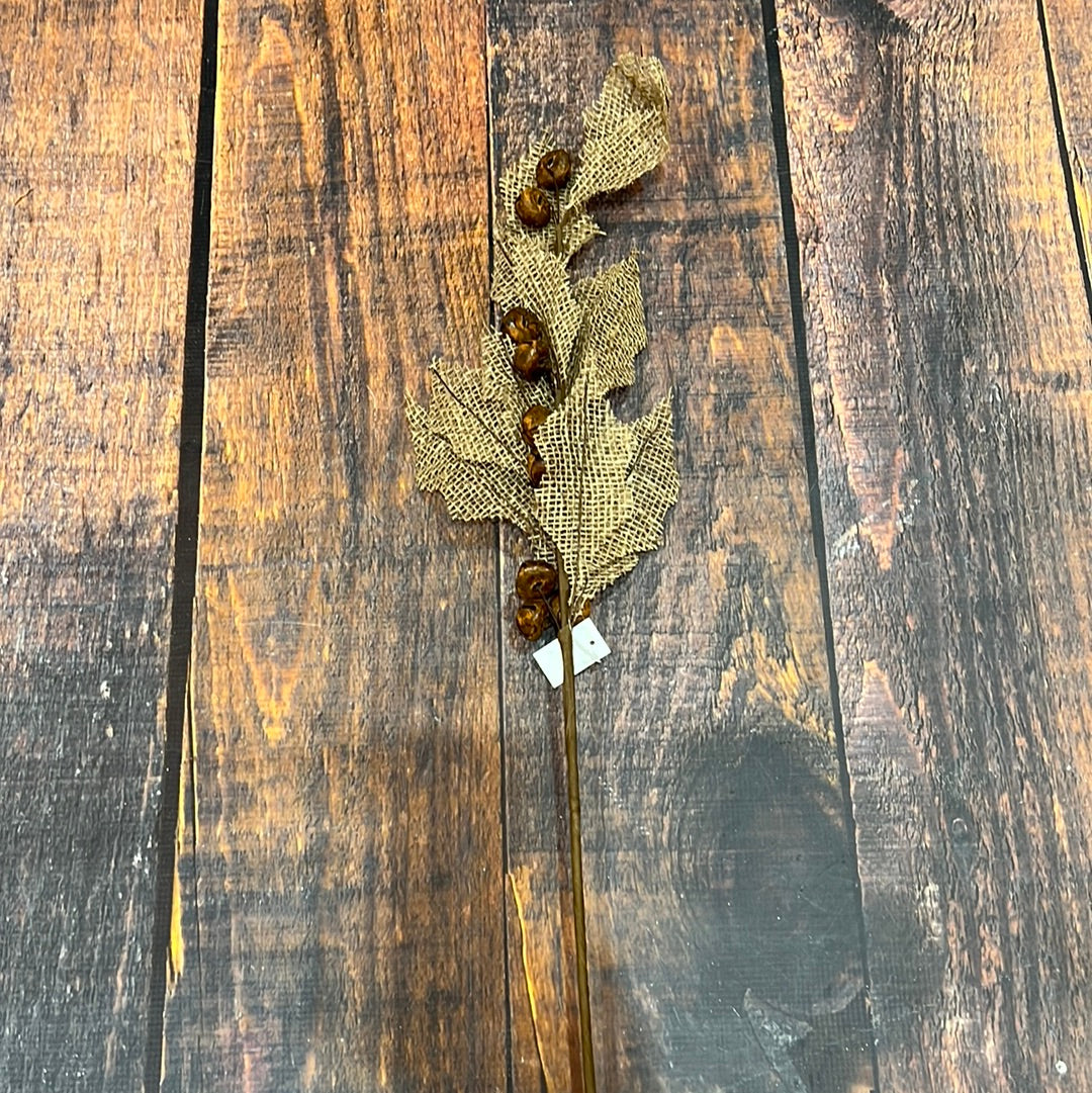 K 29” Burlap Holly Jingle Stem